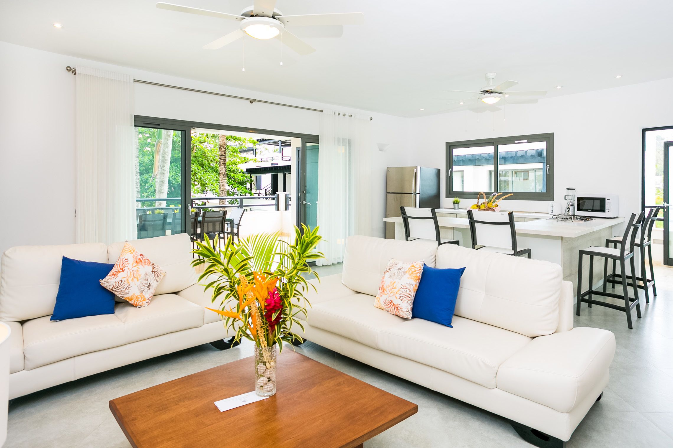 apartment 4 bedroom pool view - breakfast included in first 7 nights | living area | flat-screen tv