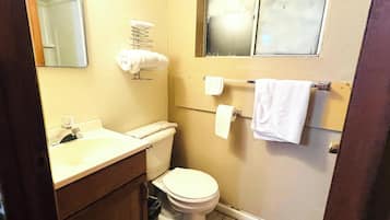 Free toiletries, hair dryer, towels