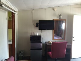 Desk, free WiFi, bed sheets