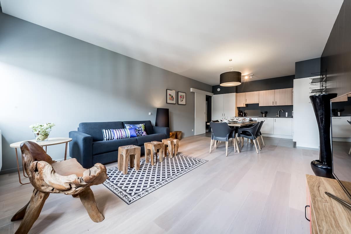 Apartment, 2 Bedrooms, Balcony | Living area | Flat-screen TV