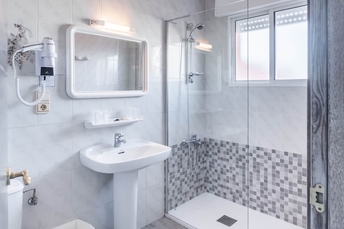 free toiletries, hair dryer, towels