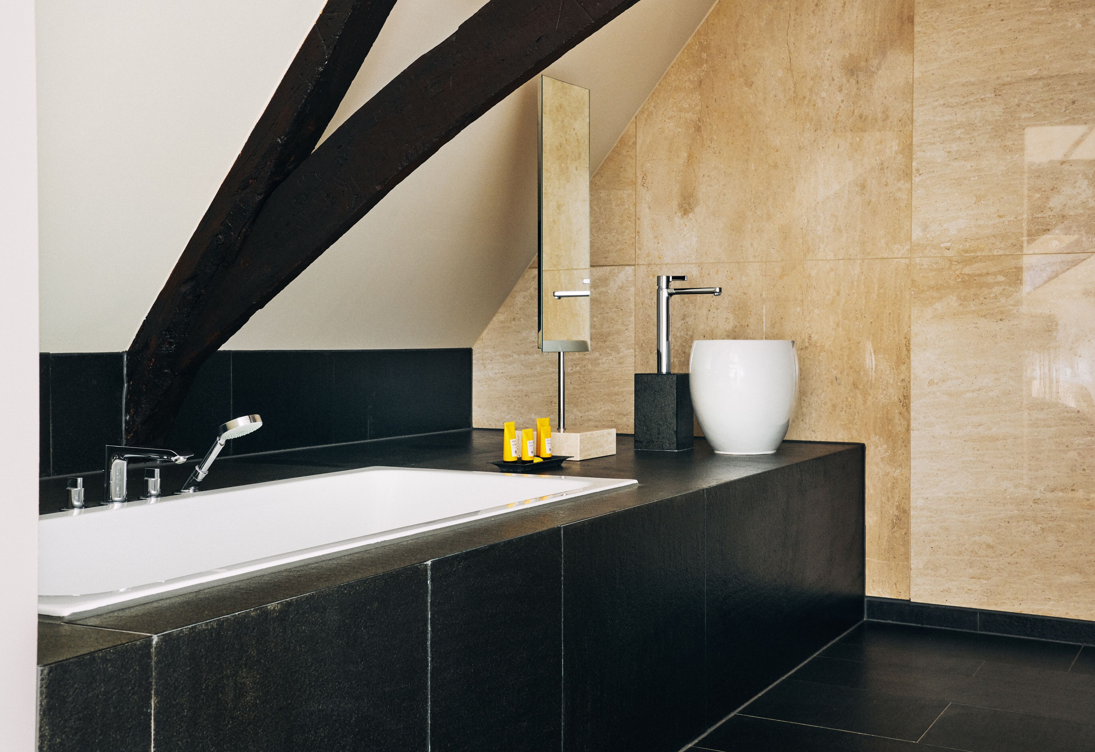 rainfall showerhead, free toiletries, hair dryer, bathrobes