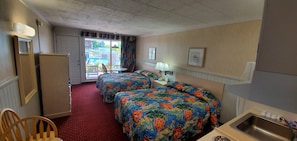 Room, 2 Queen Beds, Kitchenette | Bed sheets - The Shangri La Motel (Ocean City)
