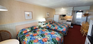 Room, 2 Queen Beds, Kitchenette | Bed sheets