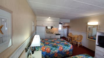 Rum - 2 queensize-sängar - pentry | Sängkläder