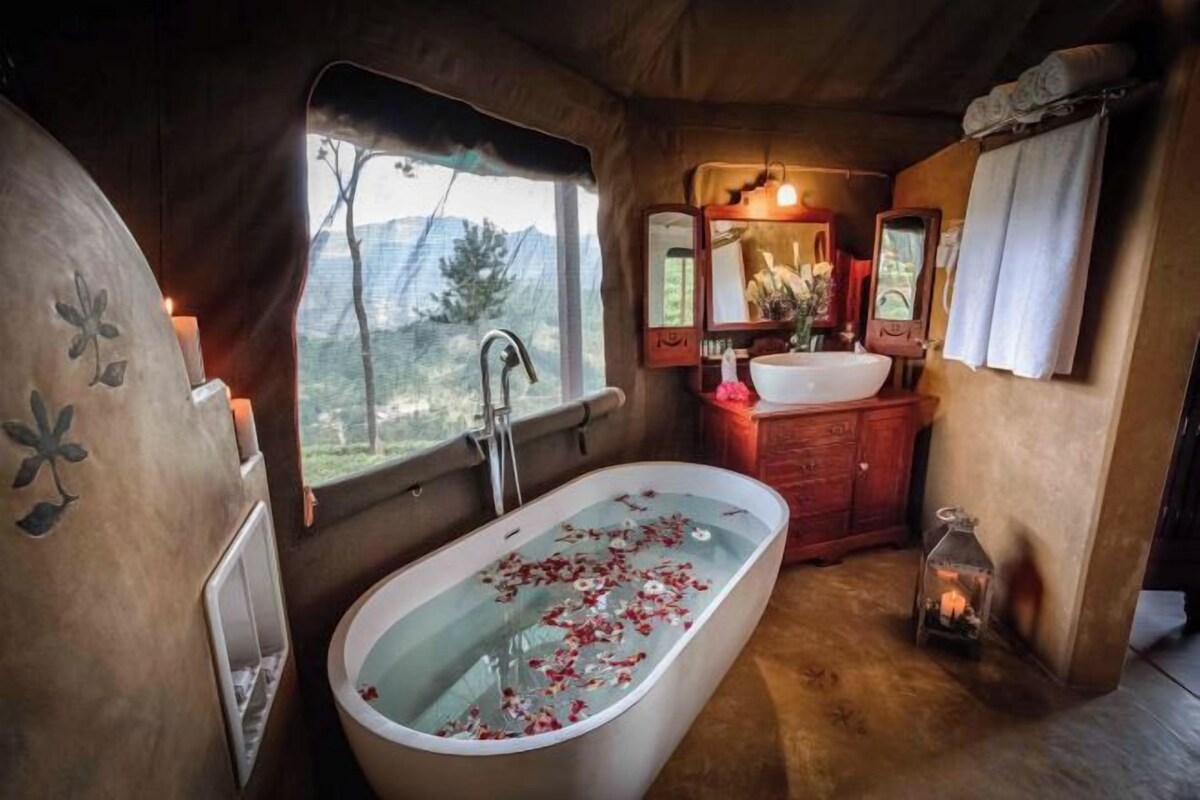 Bathroom | Shower, free toiletries, hair dryer, bathrobes
