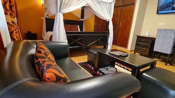 Executive-Doppelzimmer, Terrasse, Gartenblick | Hochwertige Bettwaren, Zimmersafe, Schreibtisch, kostenloses WLAN