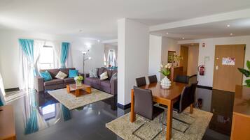 Apartment, 3 Bedrooms, Sea View | Living area | Flat-screen TV