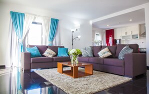 Apartment, 3 Bedrooms, Sea View | Living area | Flat-screen TV