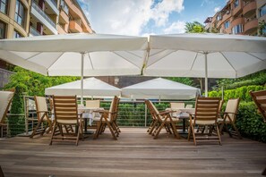 Breakfast, lunch, dinner served; Mediterranean cuisine, garden views