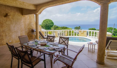 Exclusive Villa, 3 Bedrooms, Ensuite, Beach View | Terrace/patio. Seabliss Villa