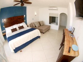 Quarto elite, piscina particular, vista para o oceano | Cofres nos quartos, individualmente decorados