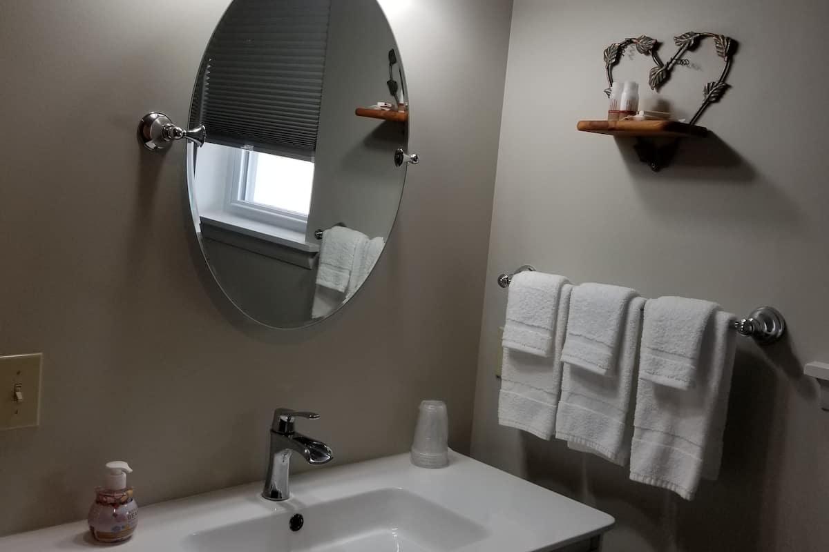 family cottage, 2 queen beds | bathroom | free toiletries, hair dryer