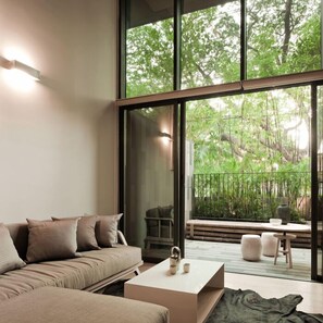 2 Bedroom Duplex Apartment | Living area | 32-inch flat-screen TV with cable channels, TV - Siamese Gioia Residence (Bangkok)