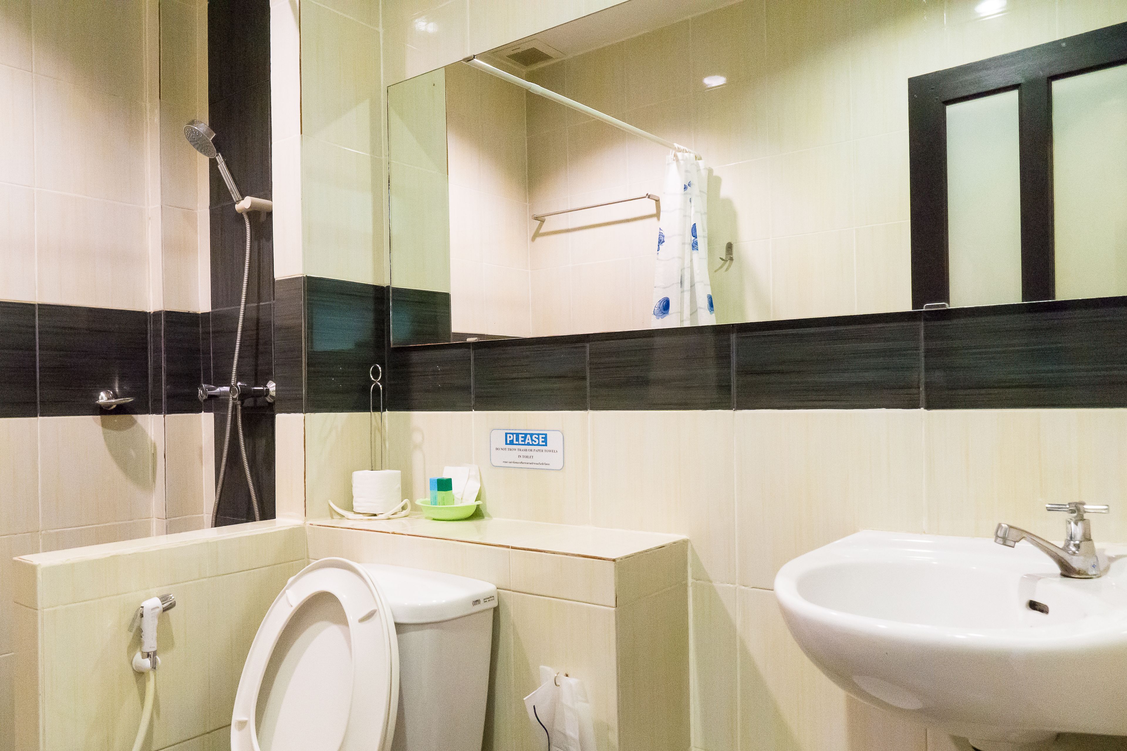 standard room | bathroom | shower, free toiletries, hair dryer, towels
