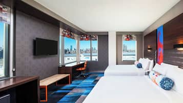 In-room safe, desk, laptop workspace, blackout curtains