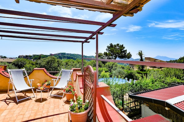 Panoramic Townhome, 1 Bedroom, Sea View (Belvedere) | View from room - Green Paradise Affittacamere (Massa Lubrense)