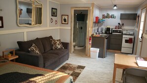 Cabin, 1 Queen Bed with Sofa bed (Mooseberry) | Pillow-top beds, iron/ironing board (on request), free WiFi, bed sheets - Mooseberry Cabin, Willow AK (Willow)