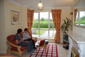 Televisión y chimenea