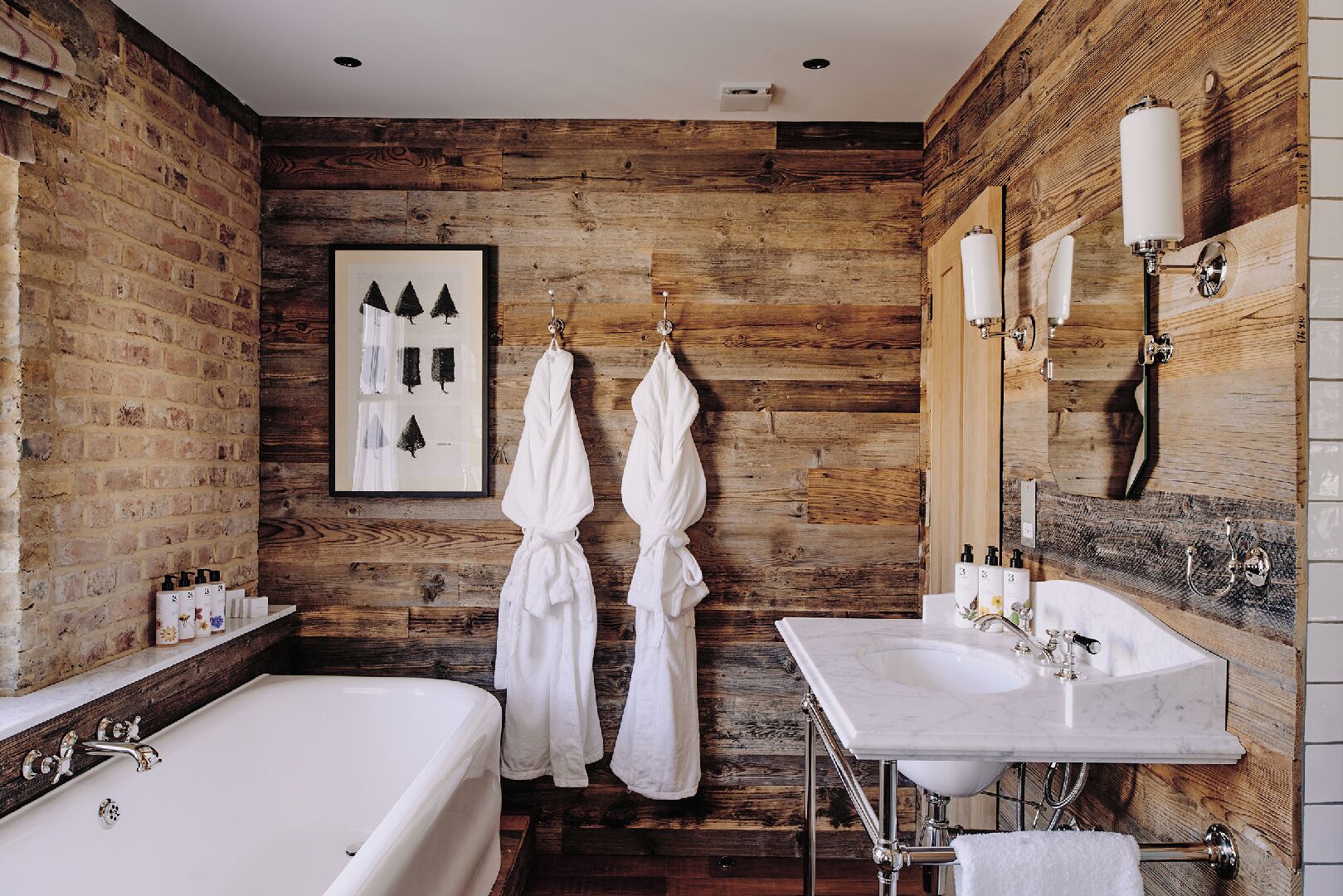 luxury loft | bathroom | eco-friendly toiletries, hair dryer, bathrobes, slippers