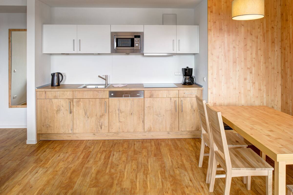 Superior Apartment, 2 Bedrooms | Private kitchen | Coffee/tea maker, full-sized fridge, microwave, stovetop
