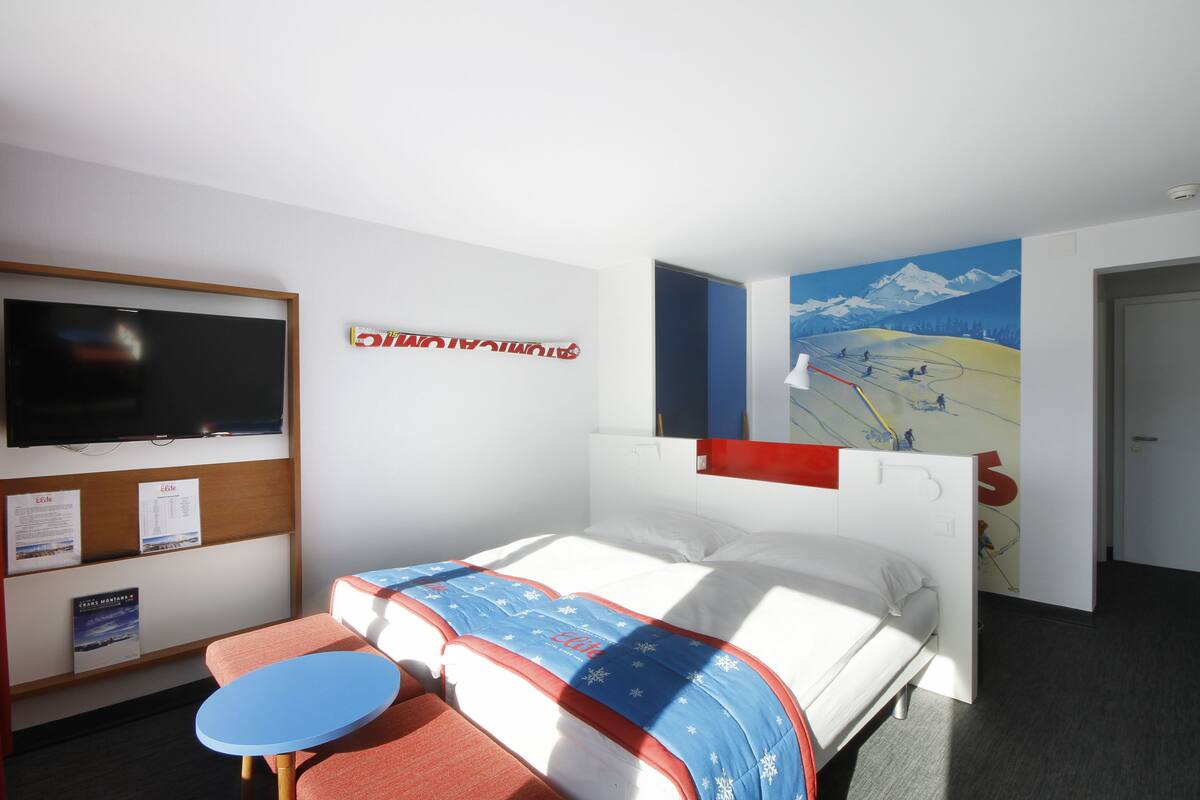 superior double room, multiple beds, balcony, mountainside | premium bedding, in-room safe, soundproofing, rollaway beds