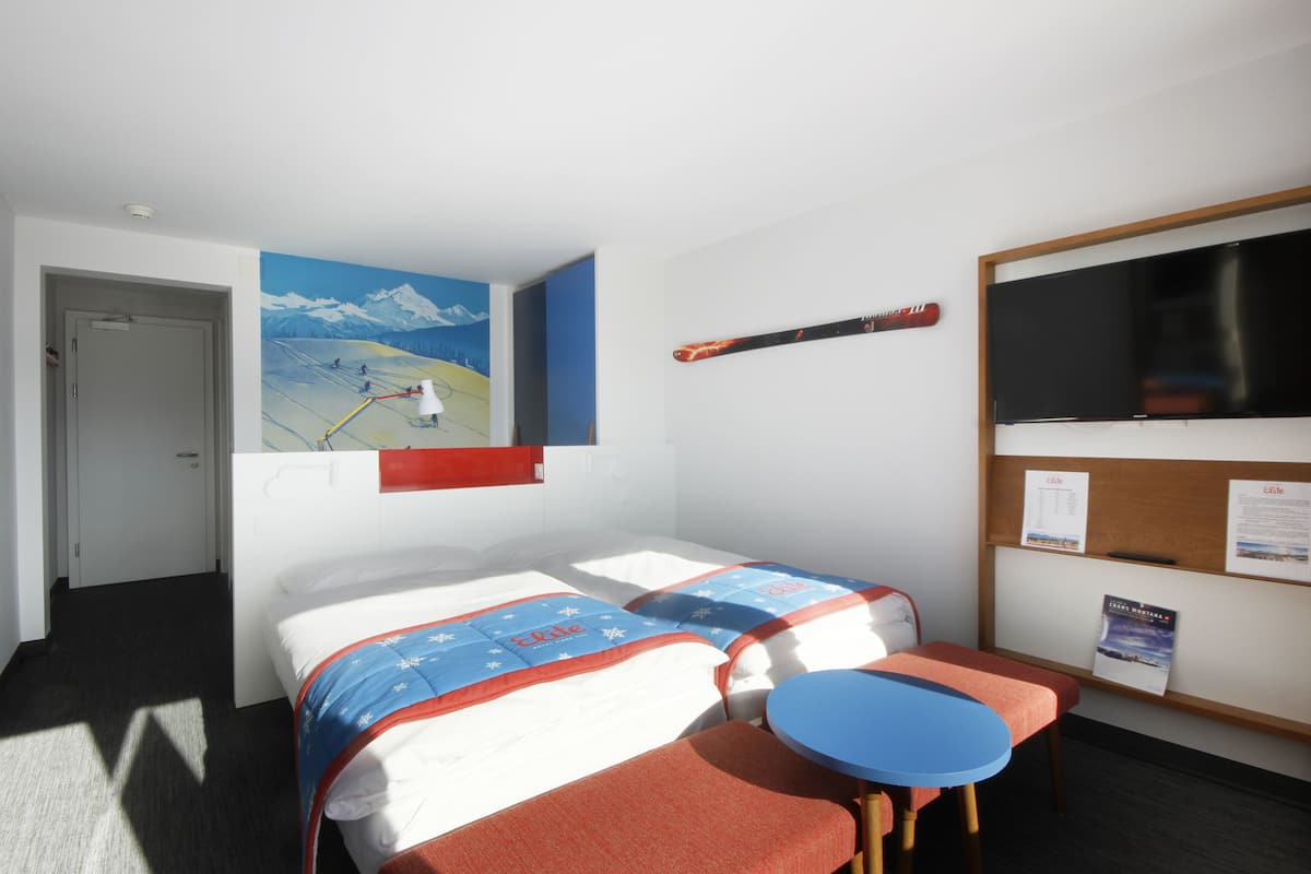 superior double room, multiple beds, balcony, mountainside | premium bedding, in-room safe, soundproofing, rollaway beds