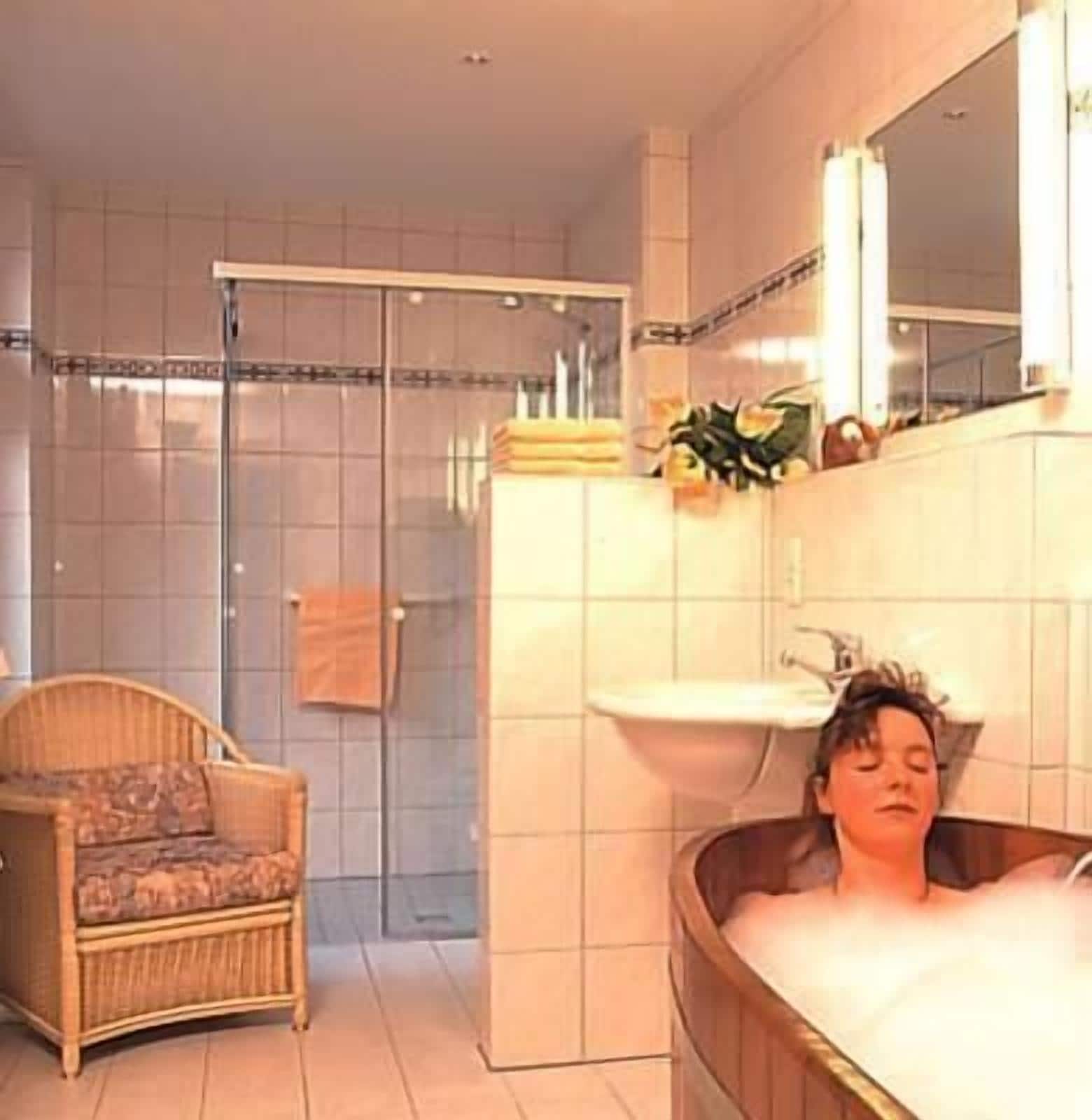 Dusche, Haartrockner, Handtücher