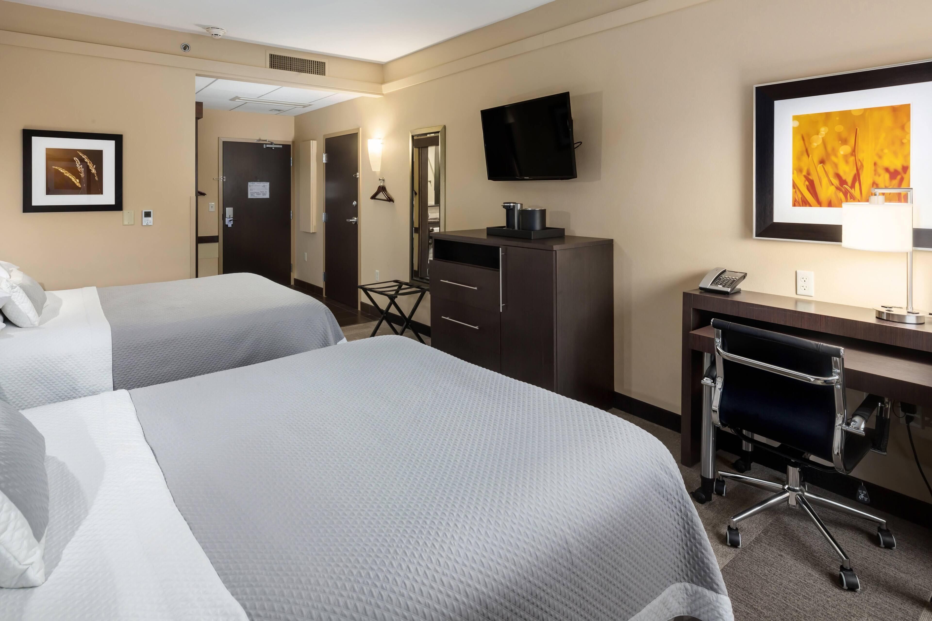 desk, laptop workspace, blackout curtains, soundproofing