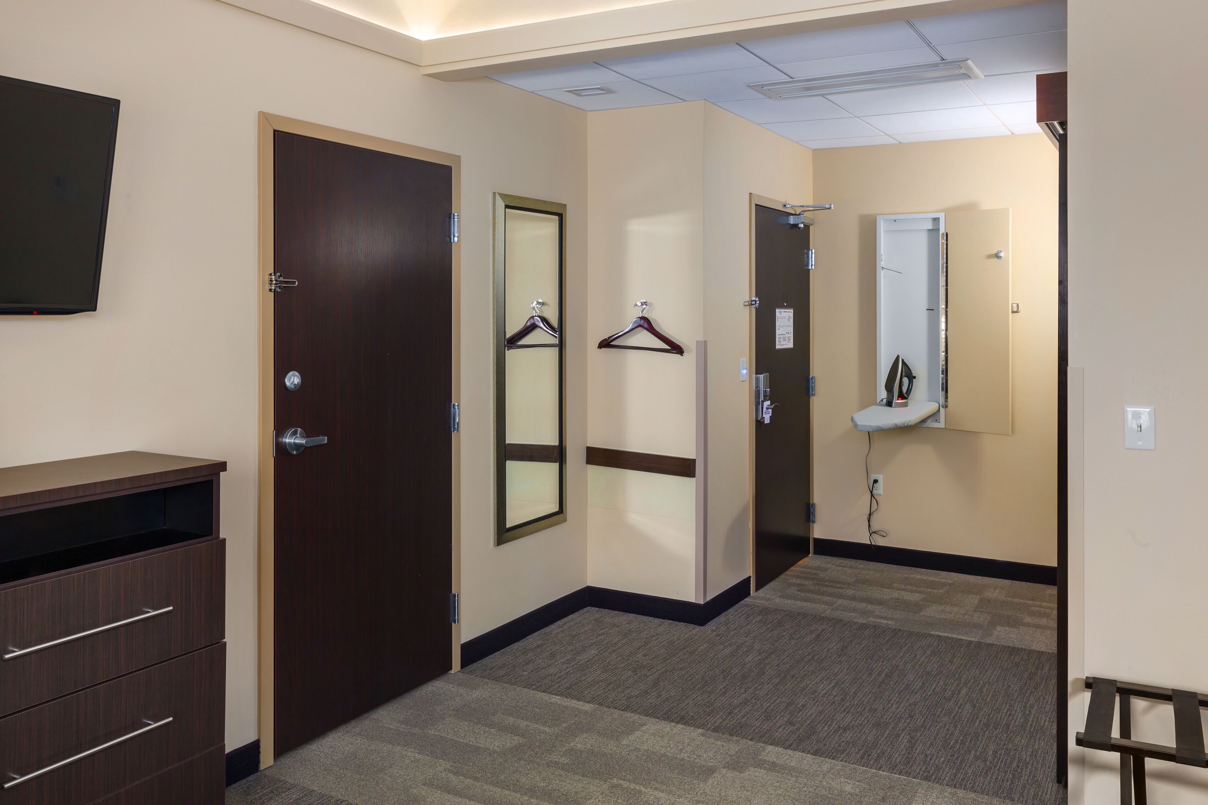 desk, laptop workspace, blackout curtains, soundproofing