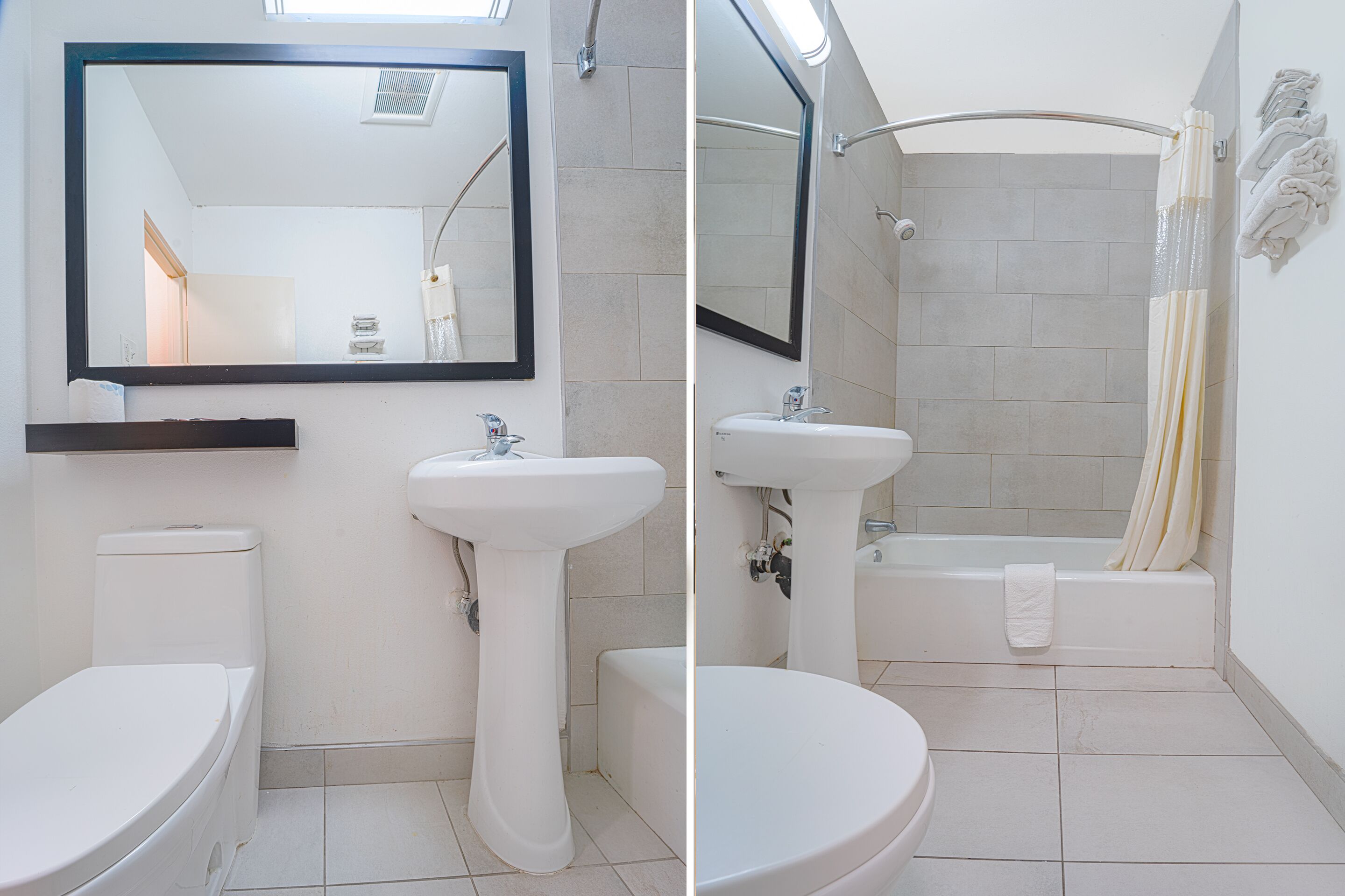 A bathroom with a toilet, sink, and bathtub.