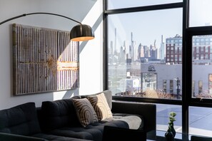 Appartement Premium, 2 chambres, vue ville | Coin séjour