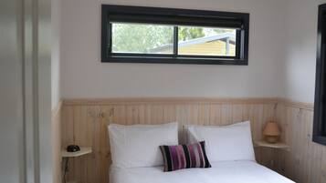 Cabana, 2 quartos, cozinha, vista para o jardim | 2 quartos, roupa de cama
