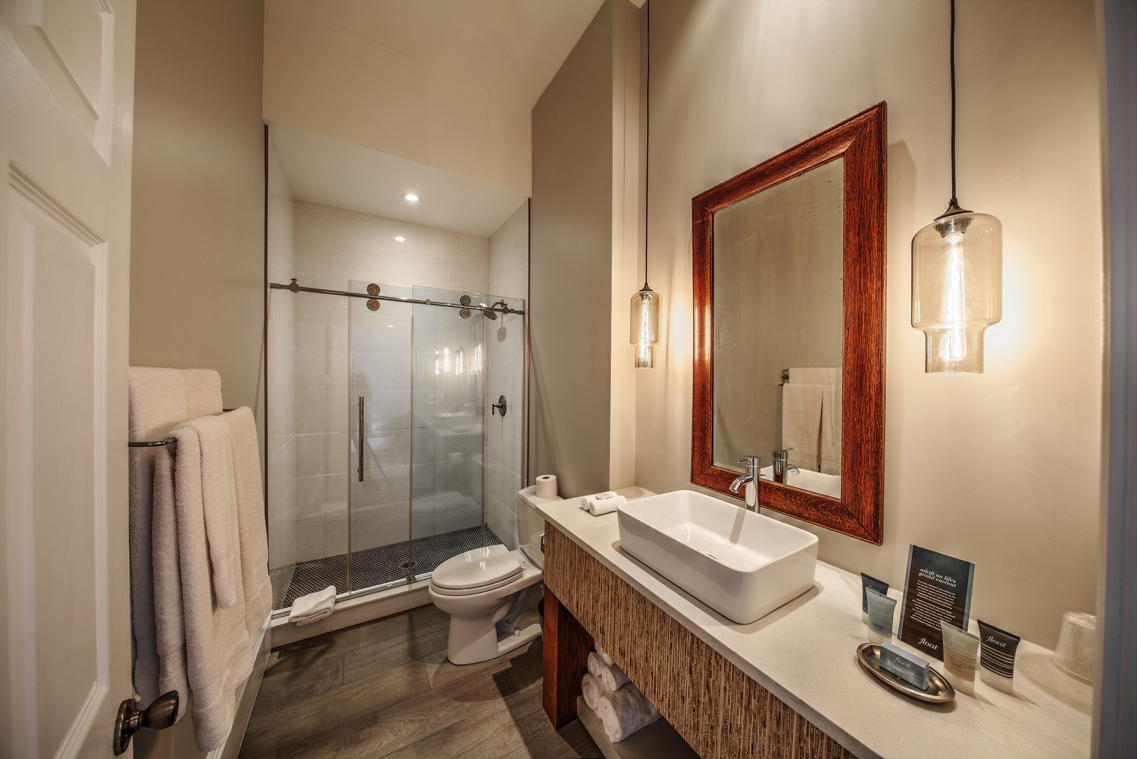 room (the copper suite) | bathroom | rainfall showerhead, free toiletries, hair dryer, towels