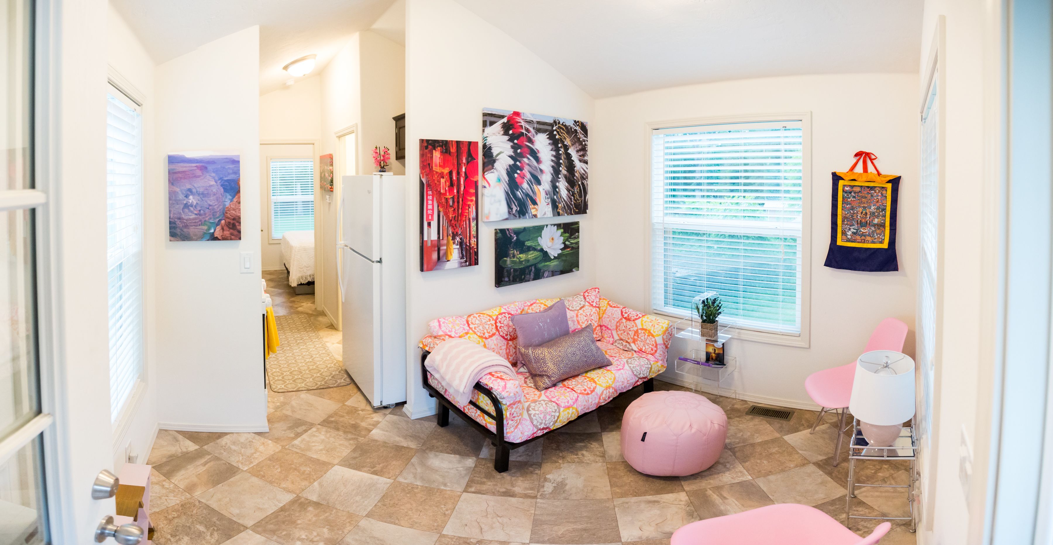 classic house, 1 double bed, balcony, mountain view | living room | 32-inch flat-screen tv with cable channels, tv