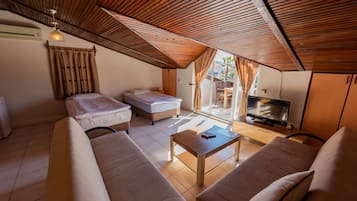 Comfort Penthouse | 1 bedroom, desk, iron/ironing board