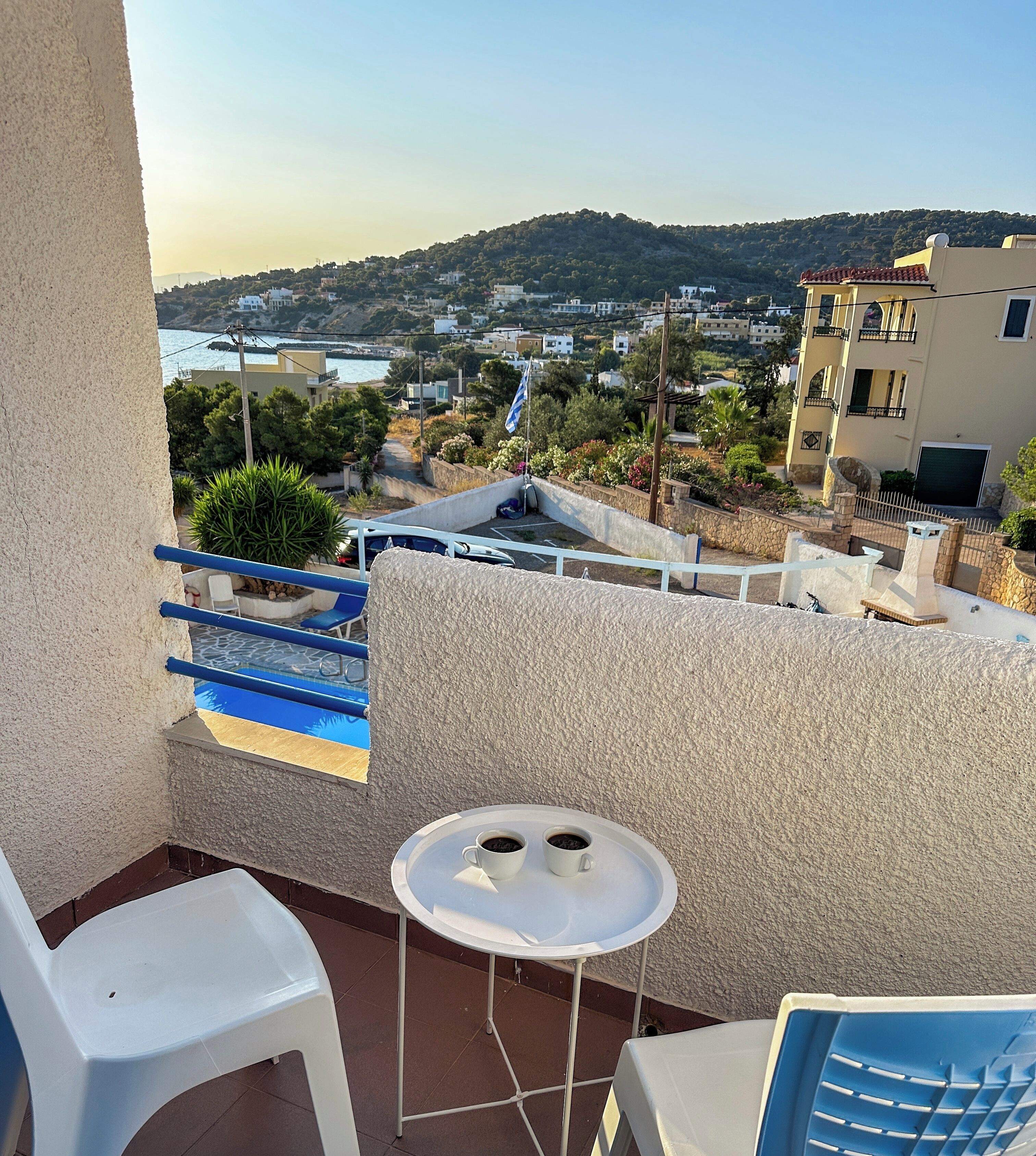 Studio with sea and pool view | Balcony view