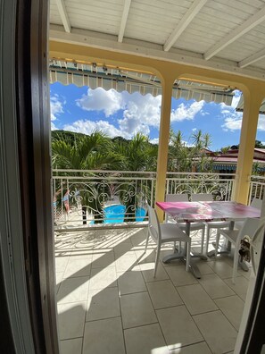 Family Apartment, 2 Bedrooms, Balcony, Pool View | Terrace/patio