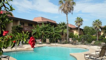 2 outdoor pools, open 9:00 AM to 11:00 PM, pool umbrellas, sun loungers