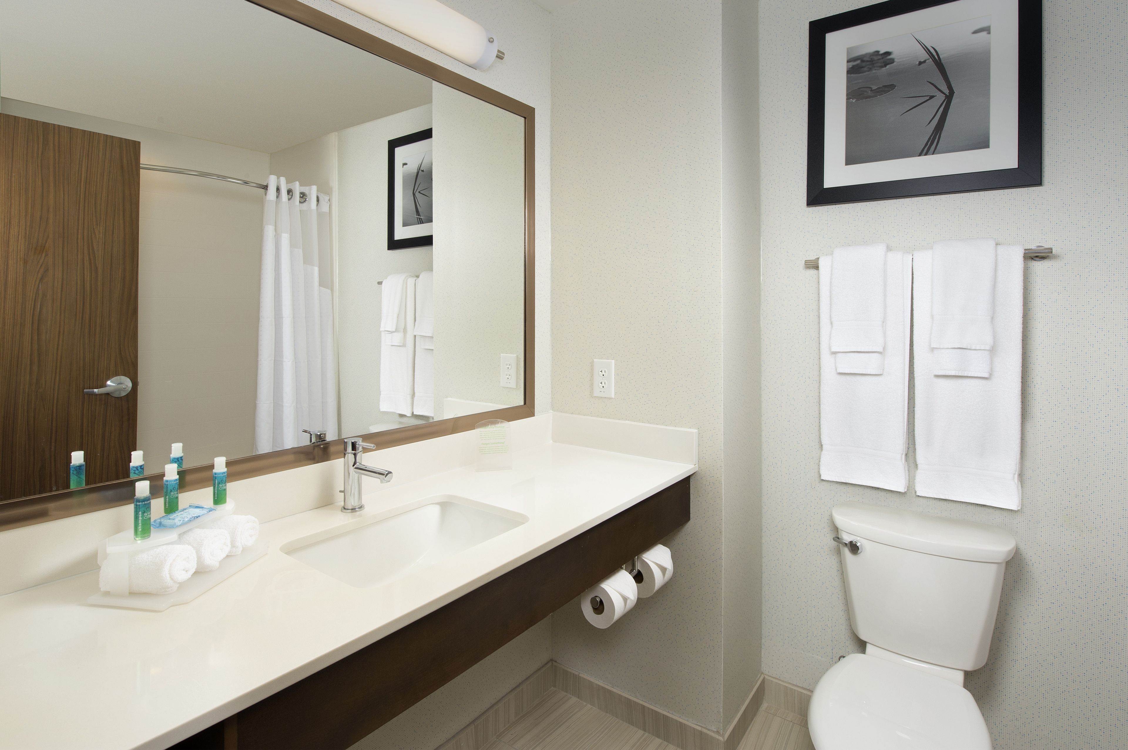 free toiletries, hair dryer, towels, soap