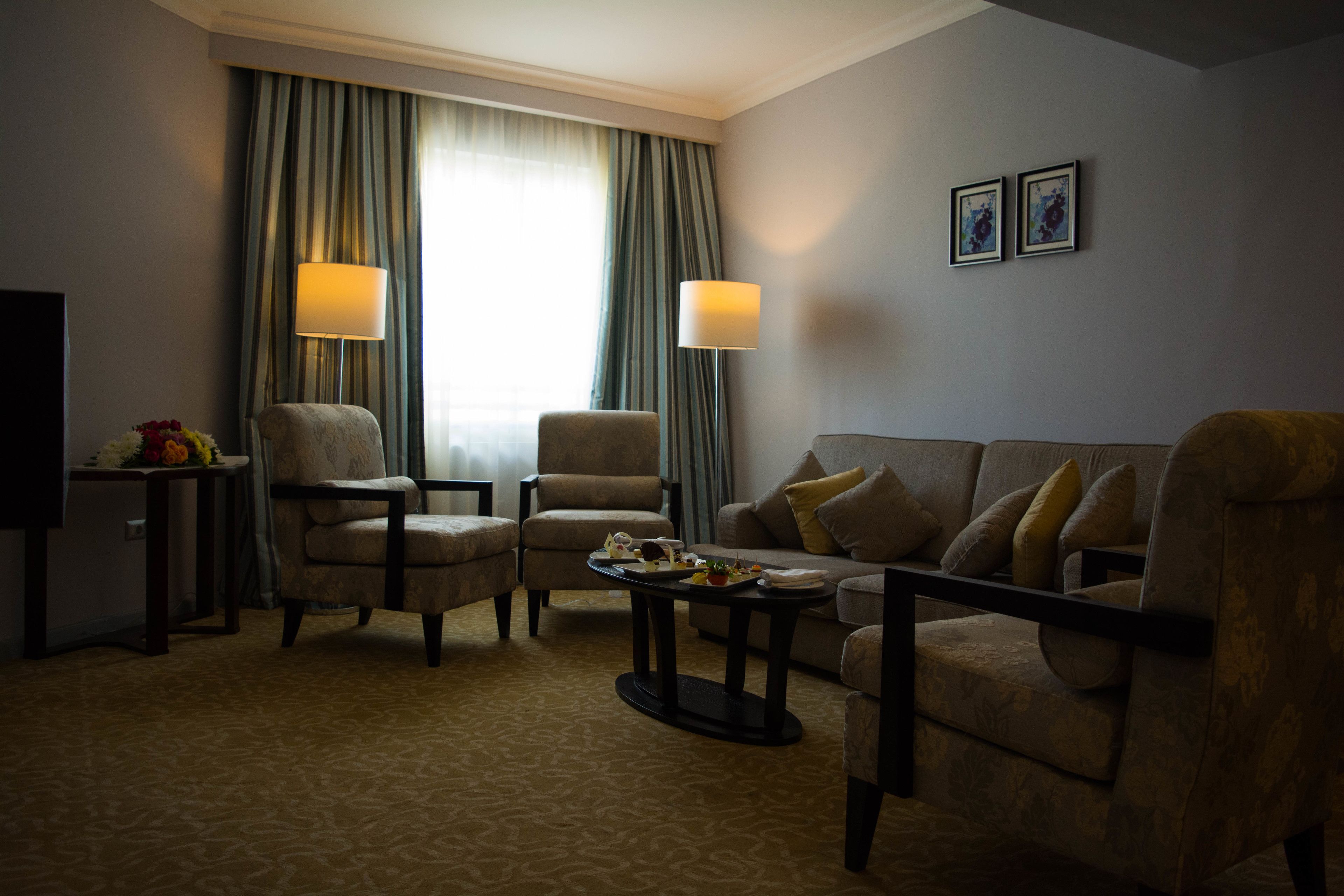 grand suite | living area | flat-screen tv, fireplace