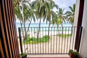 Double Room, 1 Queen Bed, Beachfront (First Floor) | Terrace/patio