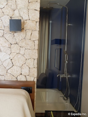 Double Room, 1 Queen Bed, Beachfront (First Floor) | Bathroom shower - Watercolors Boracay Dive Resort (Boracay Island)