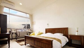 Doppelzimmer, Meerblick | Bettwäsche aus ägyptischer Baumwolle, Daunenbettdecken, Pillowtop-Betten