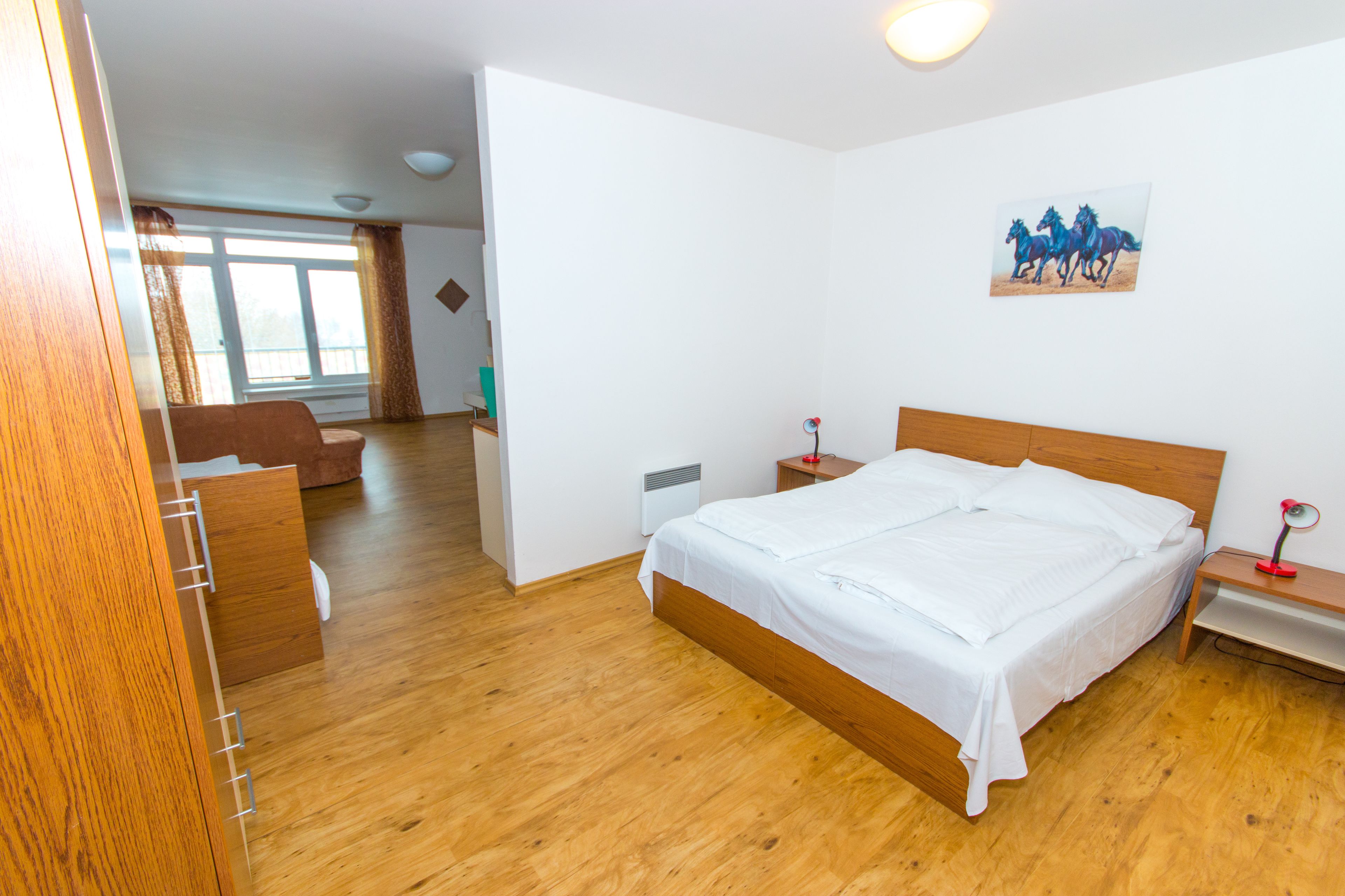 Desk, cots/infant beds, free WiFi, bed sheets