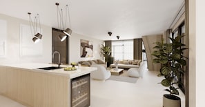 Presidential Sea View Apartment with Sauna | Private kitchen | Full-size fridge, microwave, oven, stovetop