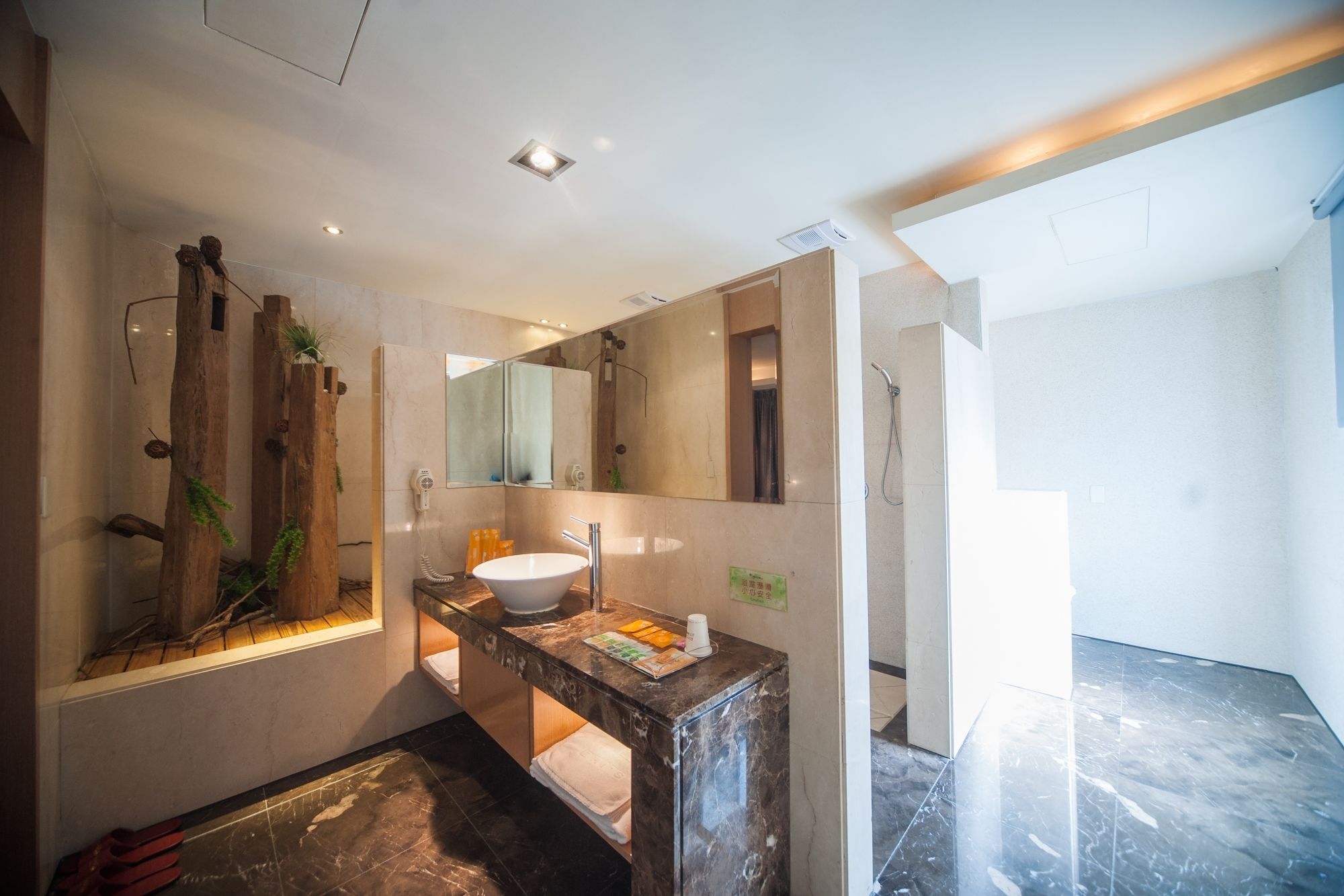 business double room | bathroom | separate bathtub and shower, free toiletries, hair dryer, slippers