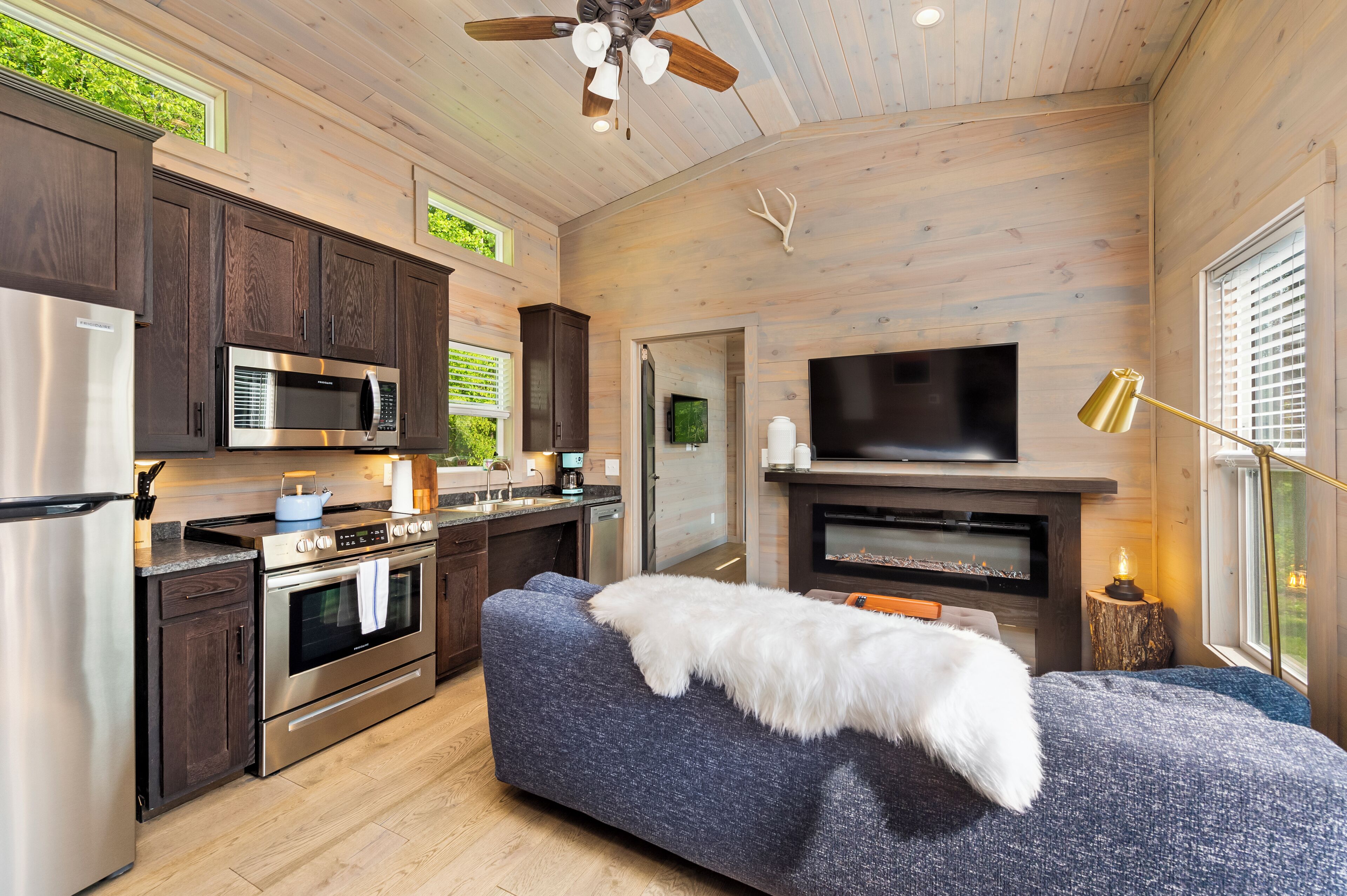 River View Accessible Cabin w/ Hot Tub | Living area | 50-inch flat-screen TV with digital channels, TV