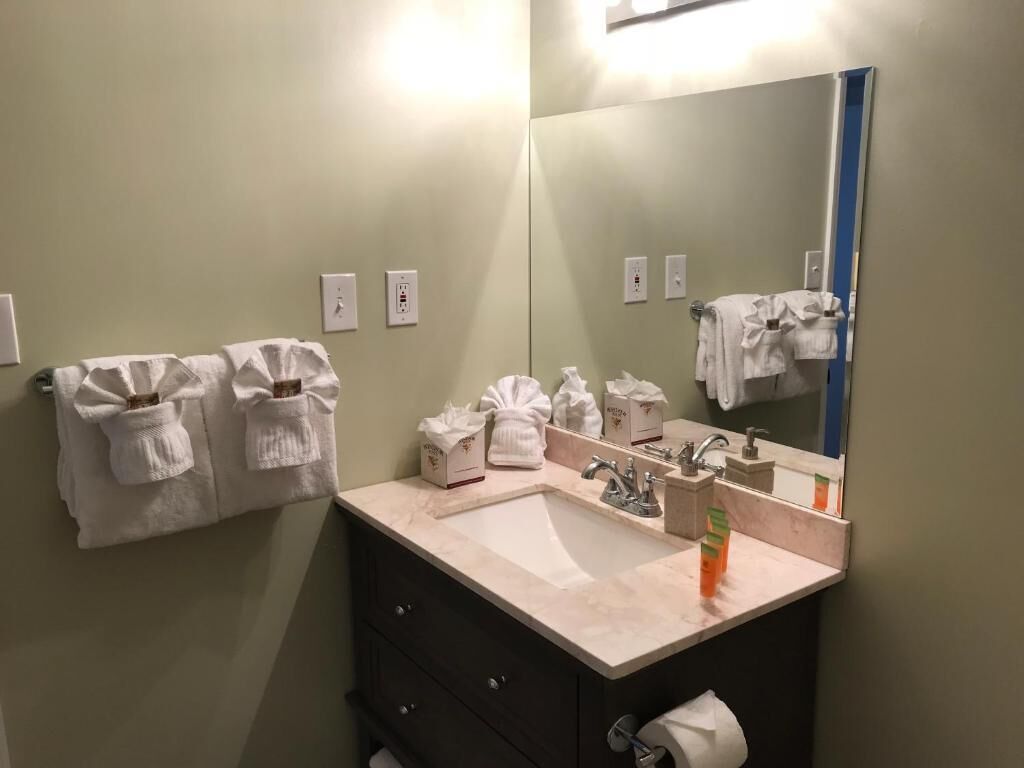 old town two bedroom suite  | bathroom | shower, free toiletries, hair dryer, towels