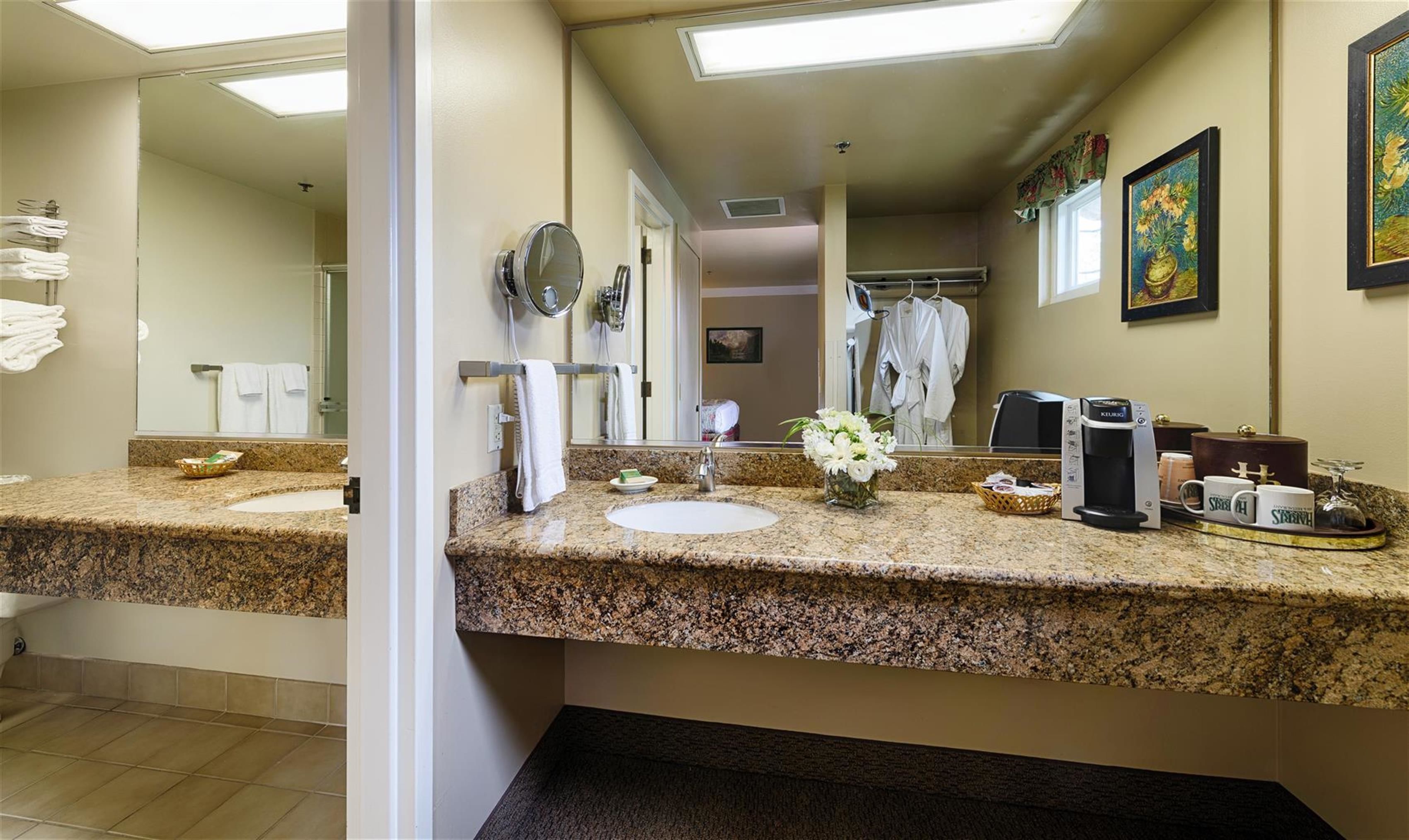 pillow-top beds, laptop workspace, iron/ironing board